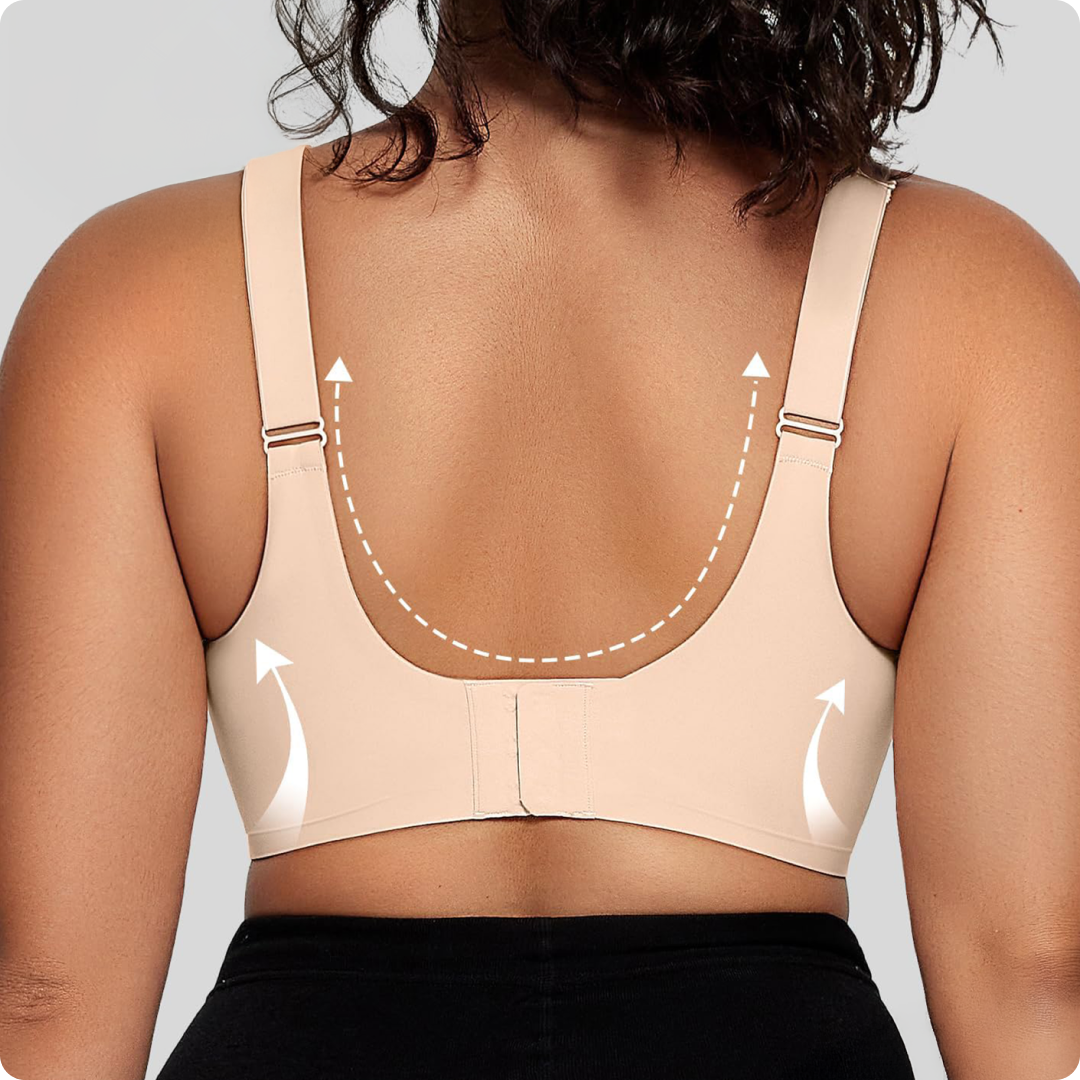 Wireless V-Neck Crossover Mesh Support Bra