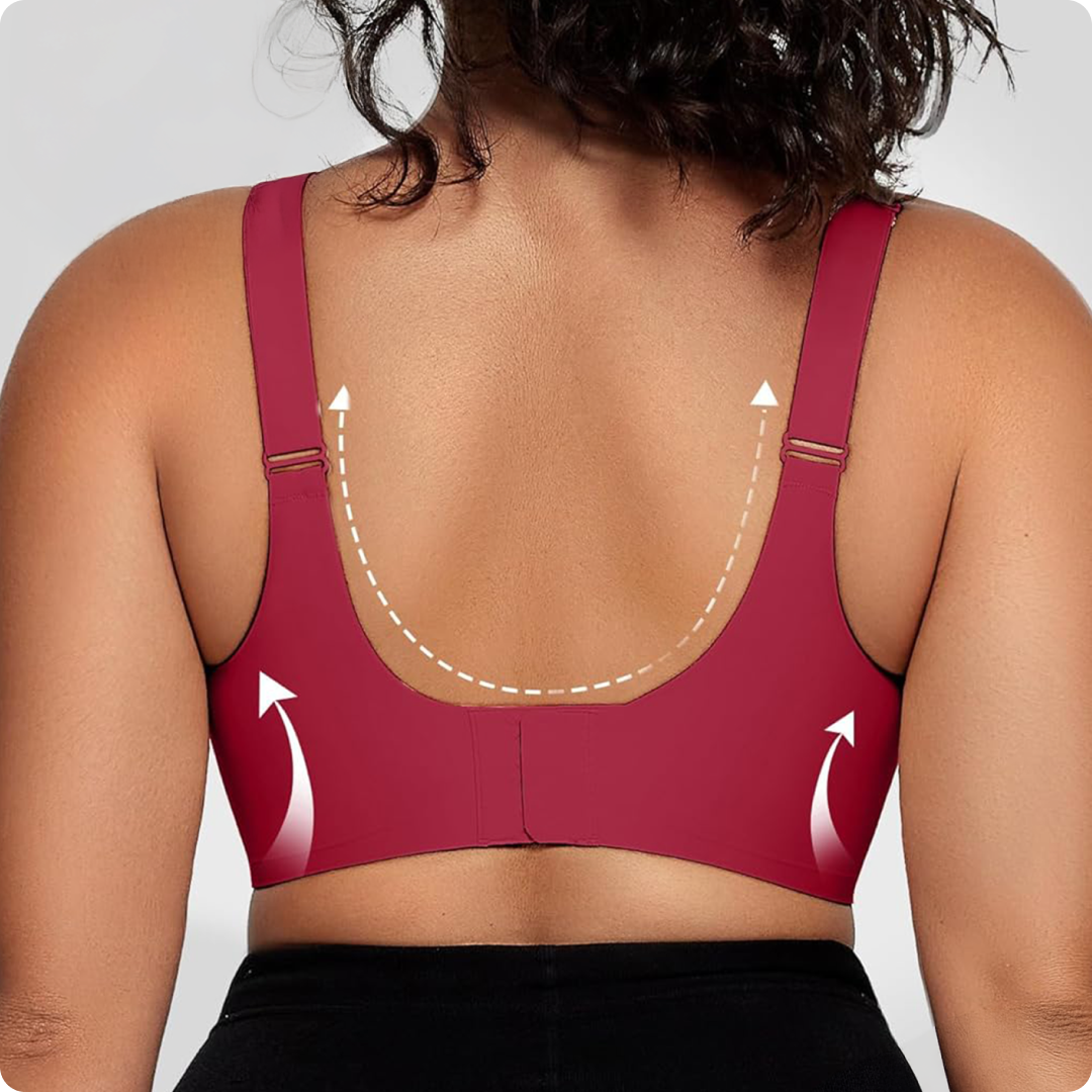 Wireless V-Neck Crossover Mesh Support Bra