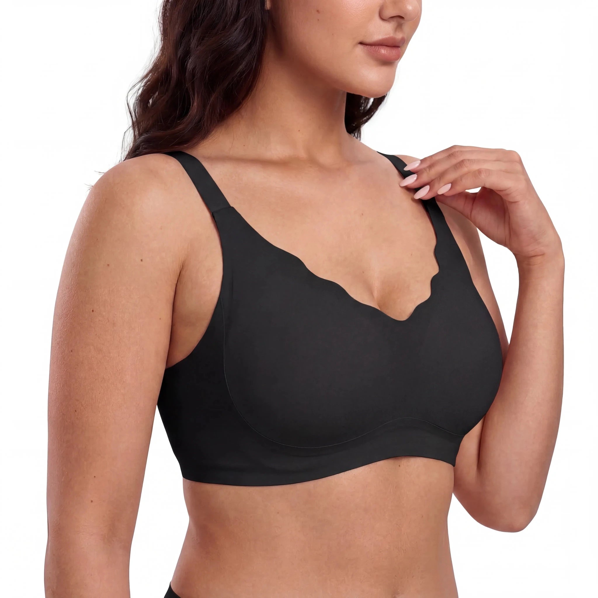Scalloped Structured Lift Bra - Bra for Black - Available at Bella Bra