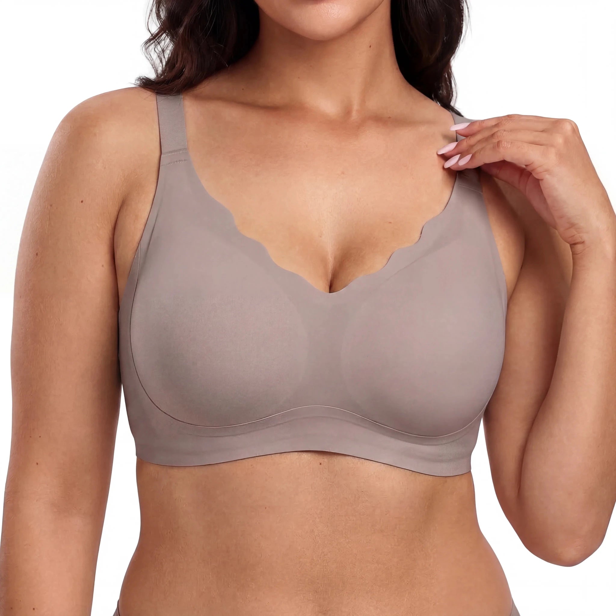 Scalloped Structured Lift Bra - Bra for Grey - Available at Bella Bra