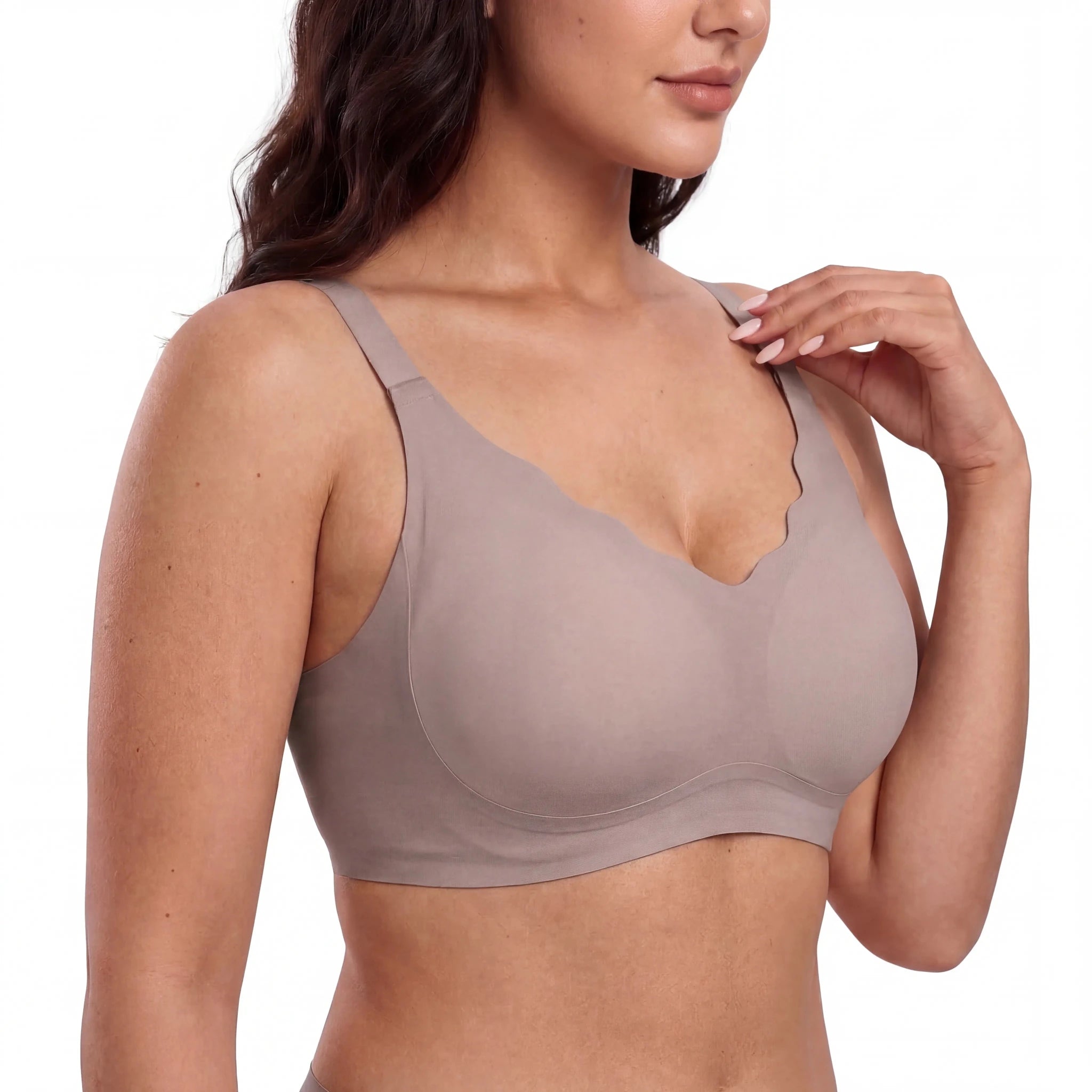 Scalloped Structured Lift Bra - Bra for Grey - Available at Bella Bra