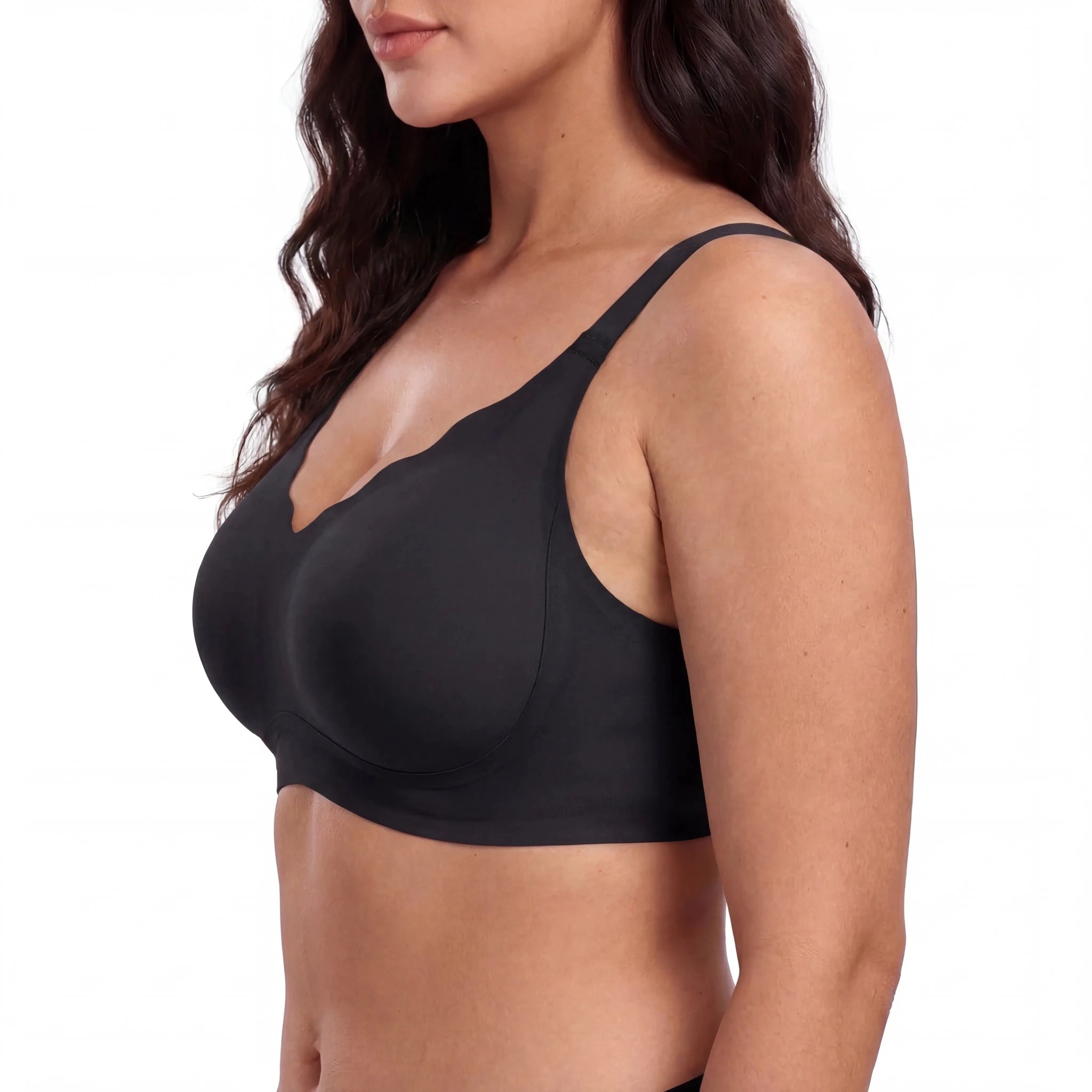 Scalloped Structured Lift Bra - Bra for Black - Available at Bella Bra