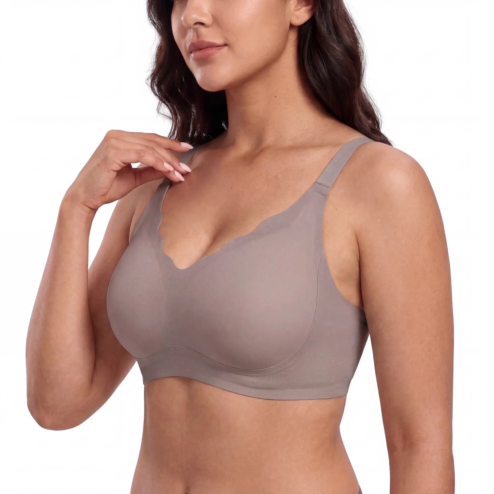 Scalloped Structured Lift Bra - Bra for Grey - Available at Bella Bra