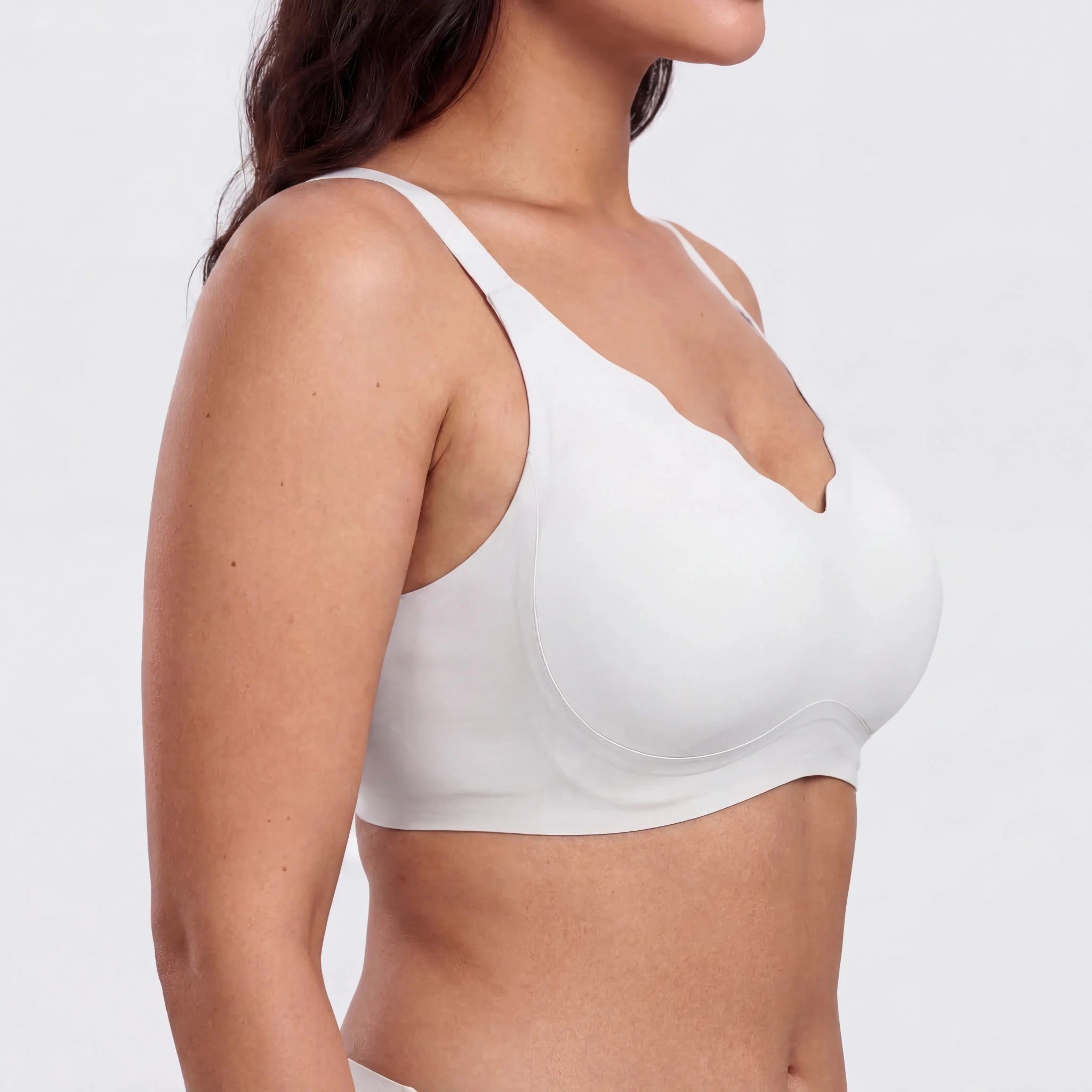 Scalloped Structured Lift Bra - Bra for White - Available at Bella Bra