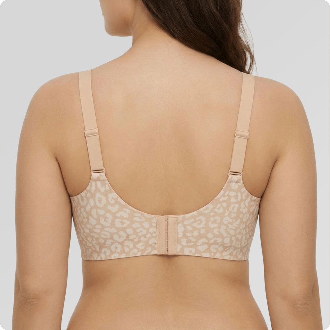 Wireless Deep V Seamless Every Day Bra [LIMITED EDITION] - for Nude Leopard - Available at Bella Bra