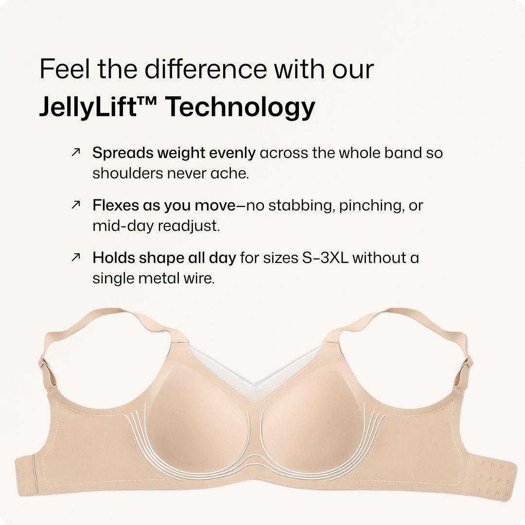 Wireless JellyWire™ Underband Support Bra - for Black - Available at Bella Bra